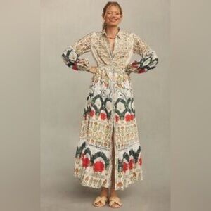 Anthropologie Button Down Maxi Shirt Dress